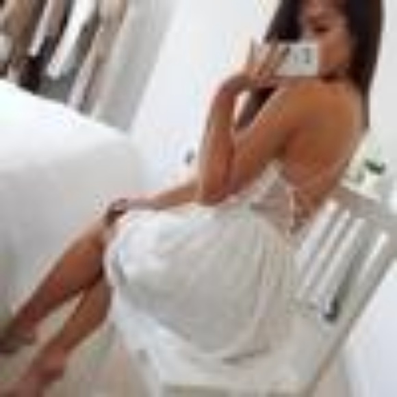 MACIE LACE UP BACK LACE DRESS - WHITE - Picture 3 of 4